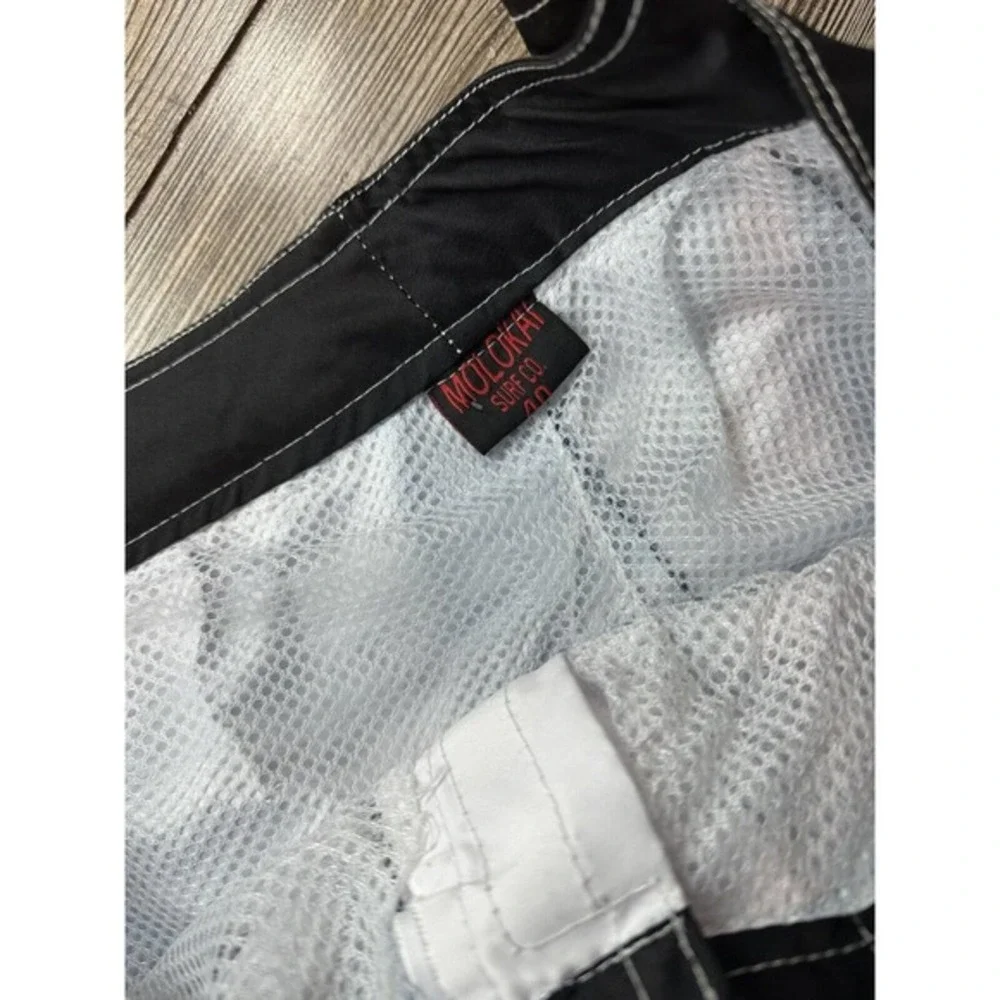 MOLOKAI Surf Co.‎ Board Shorts Lined hook and loop Blue white 40
